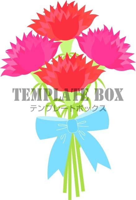 母の日のワンポイントイラスト素材 カーネーションの花束のイラスト 無料イラスト素材 Templatebox