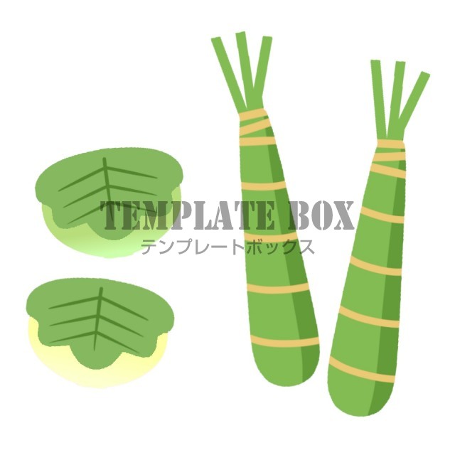 ちまきとかしわ餅５月のイラスト 柏餅 粽 和菓子 こどもの日 無料イラスト素材 Templatebox