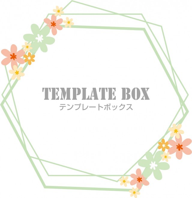 花の素材 線画と花のおしゃれなフレーム素材 チラシ Dm Pop 無料イラスト素材 Templatebox