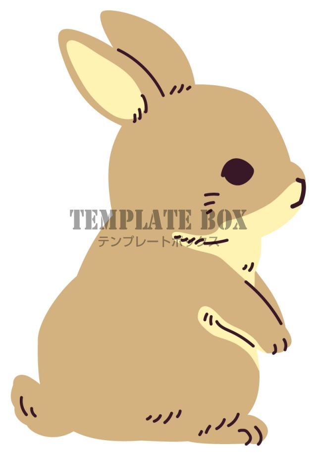 横向き立ちポーズのうさぎのイラスト ウサギ 卯年 卯 干支 小動物 ペット かわいい いろいろな用途に使用できるワンポイントカット 無料イラスト 素材 Templatebox
