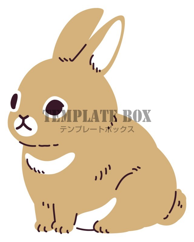お座りポーズの茶系のうさぎのイラスト ウサギ 卯年 卯 小動物 かわいい ペット いろいろな用途に使用できるワンポイントカット 無料イラスト 素材 Templatebox