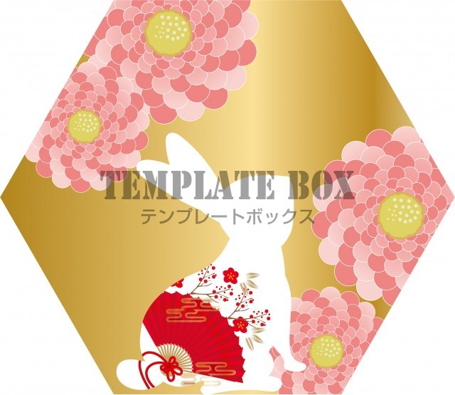 うさぎのイラスト 金の背景がかっこいいうさぎのイラスト素材です 年賀状 挿絵 ワンポイント 無料イラスト素材 Templatebox