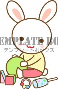 かわいいウサギの…｜無料イラスト素材｜ワンポイント｜無料