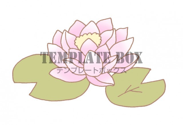 6月にさいている花 ピンク色の睡蓮のシンプルなワンポイントイラスト 無料イラスト素材 Templatebox