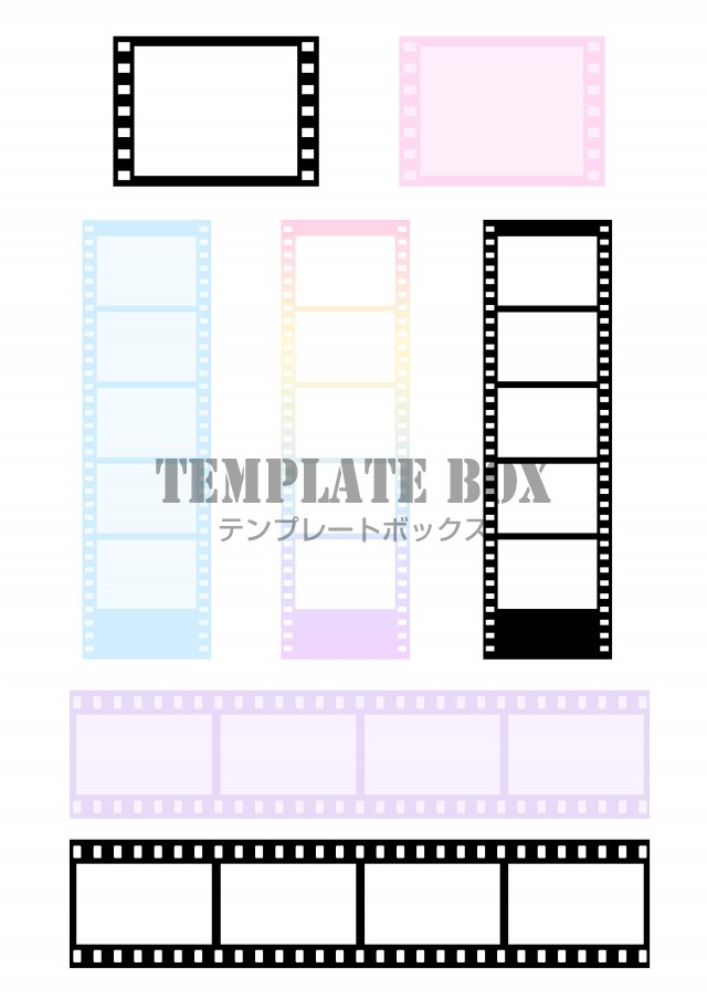 映画や写真のフィルム風シール シート ラベルのデザインのテンプレート 無料テンプレート Templatebox
