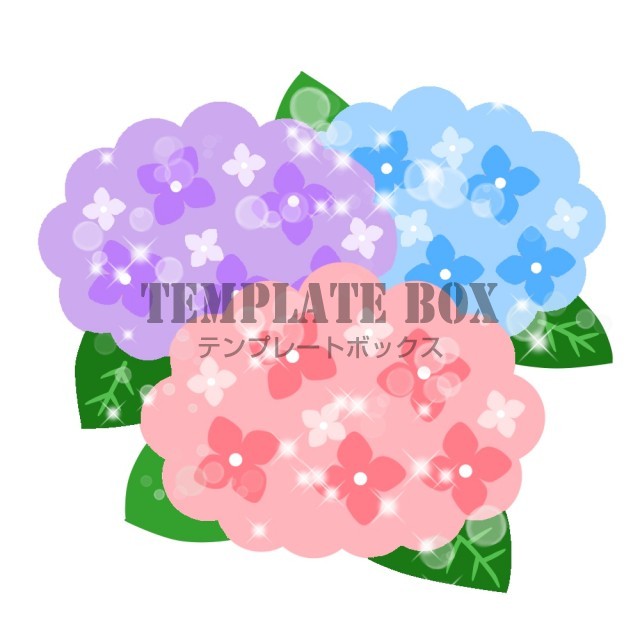 雨のしずくが光る紫陽花６月のイラスト 紫陽花 梅雨 花 雨 無料イラスト素材 Templatebox