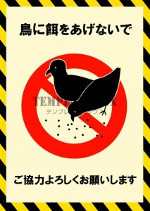 鳥への餌やりの禁…｜無料テンプレート｜お知らせ・張り紙｜無料