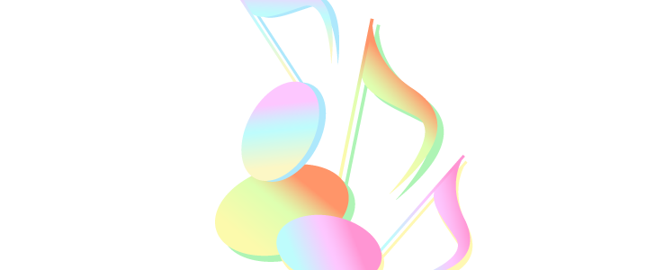 音符のワンポイントイラスト グラデーションカラーのカラフルな楽しい音符のデザイン 無料イラスト素材 Templatebox