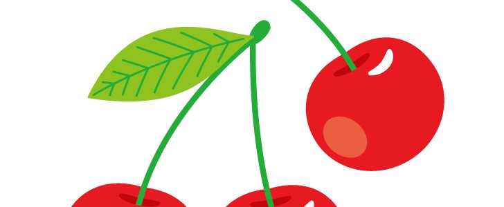 真っ赤なサクランボのイラスト素材 果物 フルーツ かわいい 6月 チェリー サクランボ ６月 果物のイメージに使えるワンポイントカット 無料 イラスト素材 Templatebox