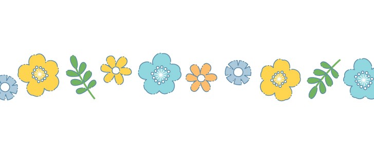 レトロな夏をイメージした北欧風の花のライン 季節のお知らせ お便り Popの飾りなどに 無料イラスト素材 Templatebox