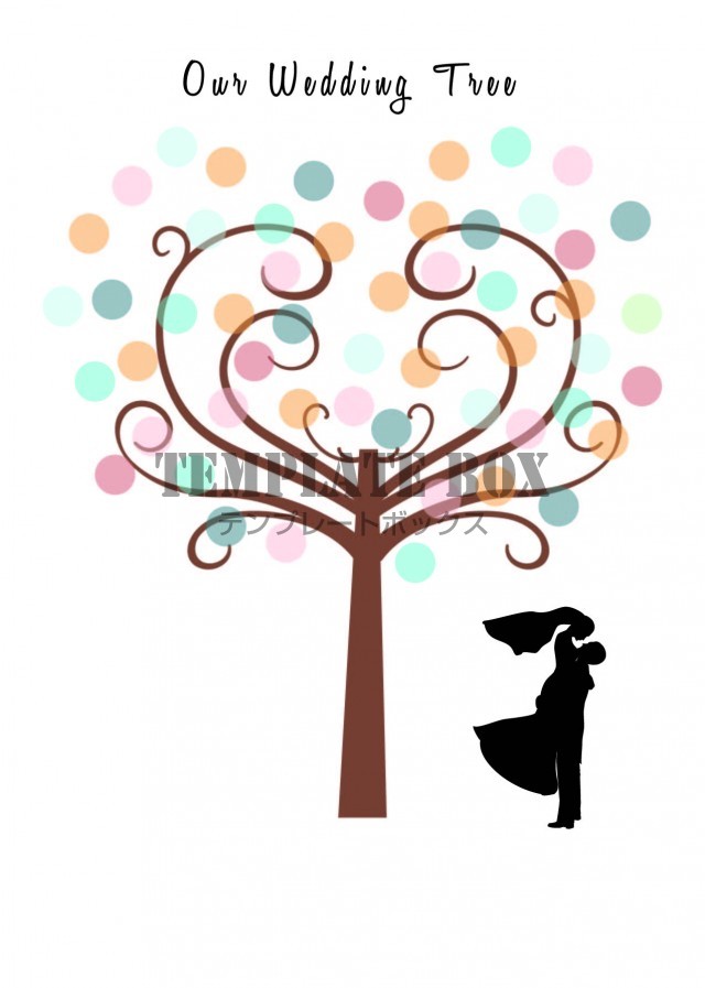 結婚式で流行っている「ウエディングツリー」のテンプレート◇かわいいハートの木のデザインでおすすめ！