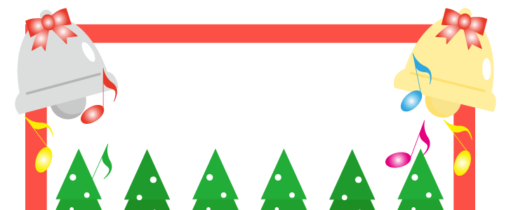 フレーム｜クリスマス｜縦型｜鐘｜ツリー｜雪｜音符｜無料テンプレート｜無料｜ダウンロード
