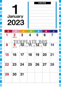 縦型2023年用…｜無料テンプレート｜カレンダー｜無料