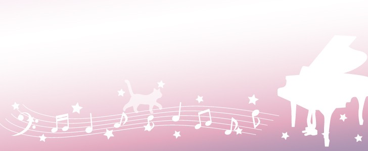 ピアノ｜音楽｜猫｜音符｜紫｜パープル｜ピンク｜かわいい｜無料テンプレート｜無料｜ダウンロード