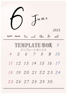 2023年6月シ…｜無料テンプレート｜カレンダー｜無料