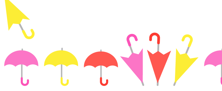 フレーム｜6月｜傘｜カラフル｜ピンク｜ピンク｜赤｜黄色｜無料テンプレート｜無料｜ダウンロード