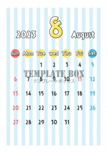 2023年カレン…｜無料テンプレート｜カレンダー｜無料