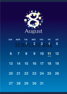 8月イラスト素材…｜無料テンプレート｜カレンダー｜無料