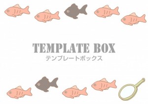 赤と黒の金魚とポ…｜無料テンプレート｜フレーム・飾り枠｜無料