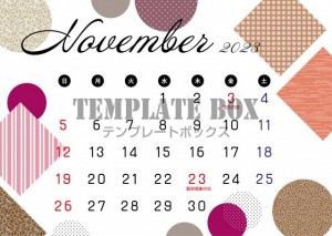 11月素材：おし…｜無料テンプレート｜カレンダー｜無料