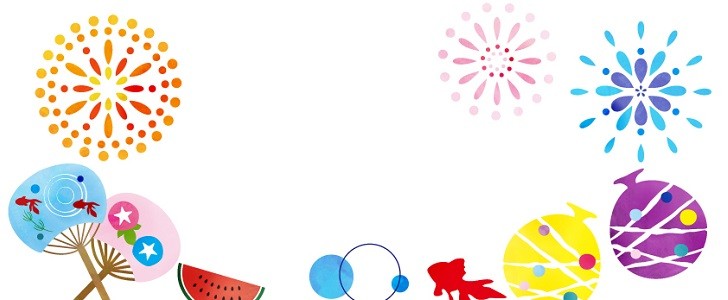 8月 祭り 夏 花火 手書き風のデザイン かわいいイラストのフレーム 飾り枠 フリー素材 無料イラスト素材 Templatebox