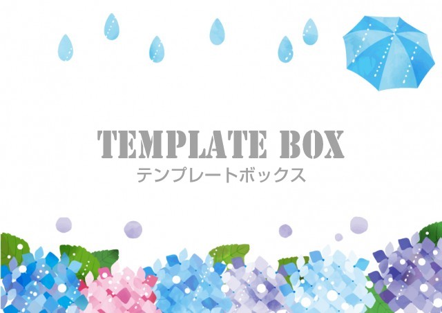 メッセージカード 6月は梅雨と傘と紫陽花イラストフレーム はがきサイズ フレームのフリー素材 無料イラスト素材 Templatebox