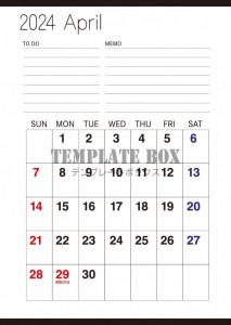 4月カレンダー：…｜無料テンプレート｜カレンダー｜無料