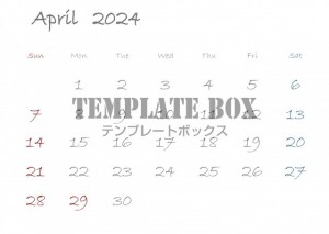 ４月カレンダー：…｜無料テンプレート｜カレンダー｜無料