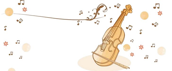 楽器 音楽教室 バイオリンと音符 小花 プログラム 案内 チラシ お知らせをダウンロード 無料テンプレート Templatebox