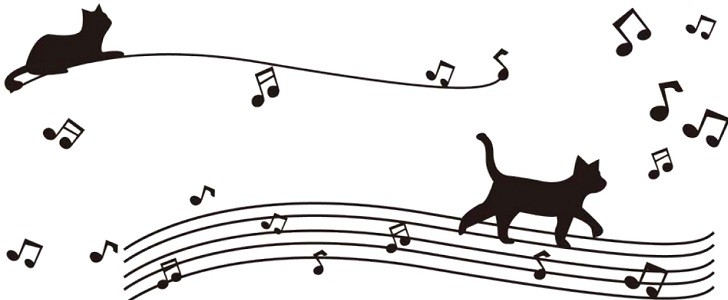 楽器 音楽教室 音符が踊る五線譜の上の猫 かわいいイラストフレーム お知らせや案内に使えるフリー素材 無料テンプレート Templatebox