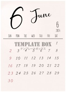 2024年6月カ…｜無料テンプレート｜カレンダー｜無料