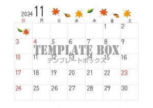 2024年11月…｜無料テンプレート｜カレンダー｜無料