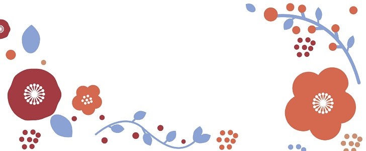 簡単にプレゼン資料作成用のパワーポイントイラストデザイン 梅の花 004 オレンジ ブルー ダウンロード 0076 無料テンプレート Templatebox