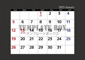 シックなカラーが…｜無料テンプレート｜カレンダー｜無料