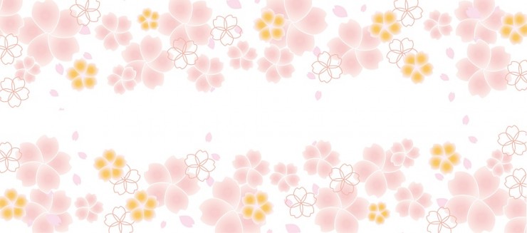 桜（サクラ）のかわいい写真・フレームの無料イラストテンプレート